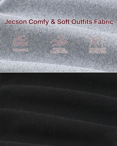 مجموعة ملابس الفتيات الصغيرات من Jecson: ملابس ناعمة قابلة للتمدد مكونة من 3 قطع، سويت شيرت مخطط ملون وسروال ضيق لطيف للخريف والمدرسة المنزلية 2-8 سنوات in Kuwait