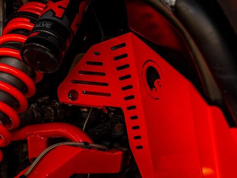 SuperATV Heavy Duty Red Inner Fender Guards for Polaris RZR XP 1000 / XP Turbo/Turbo S/S 1000 (See Fitment) | 1 Pair | 1/8" Aluminum Plating | 5X Stronger Than Your Factory Firewall in Saudi Arabia