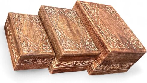 S'vaav's Beautiful Handcrafted Made Wooden Urn Box | Holding Capacity Upto 110 Cubic Inch | for Human Ashes, Cremation Funeral & Decorative Urn Box (Pack of 1, Mahogany, Size: Large) in Saudi Arabia