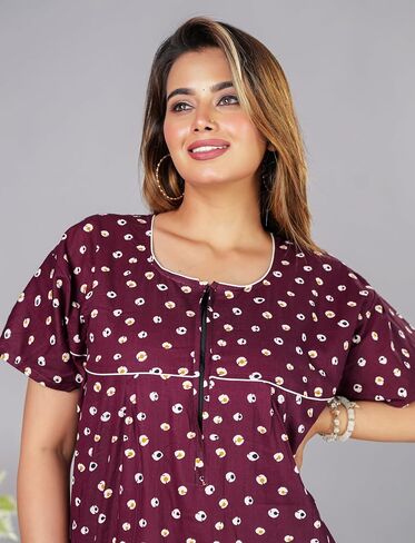 Soft Cotton Indian Nighty for Women – Comfortable Long Nightgown & Maxi Gown, Perfect for Daily & Home Wear in Saudi Arabia