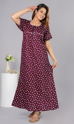 Soft Cotton Indian Nighty for Women – Comfortable Long Nightgown & Maxi Gown, Perfect for Daily & Home Wear in Saudi Arabia