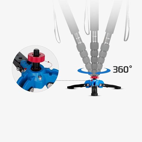 حامل ثلاثي صغير من Koolehaoda، حامل قاعدة مونوبود عالمي 3 أرجل يدعم Unipod مع برغي 3/8 بوصة لرأس Monopods Ballhead - A1 in Kuwait