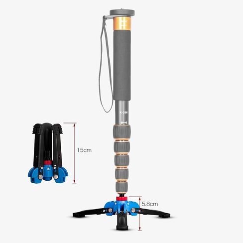 حامل ثلاثي صغير من Koolehaoda، حامل قاعدة مونوبود عالمي 3 أرجل يدعم Unipod مع برغي 3/8 بوصة لرأس Monopods Ballhead - A1 in Kuwait