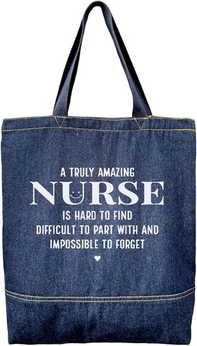 حقيبة يد من الدينيم، هدية رائعة للمدرب، حقيبة كتف كلاسيكية للجنسين، حقيبة تسوق كاجوال، هدية شكرًا لك in Kuwait