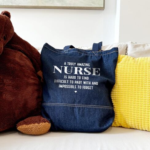 حقيبة يد من الدينيم، هدية رائعة للمدرب، حقيبة كتف كلاسيكية للجنسين، حقيبة تسوق كاجوال، هدية شكرًا لك in Kuwait