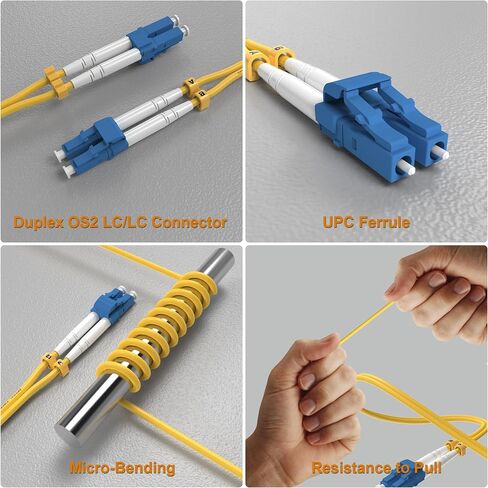 Single Mode Fiber Lc to Lc 2m 5 Pack, OS2 Singlemode Fiber Optic Cable Duplex Lc to Lc, Lc to Lc Single Mode Fiber Patch Cable, LSZH SM Fiber Jumper Cord, SMF 2 Meter 6.56ft in Kuwait