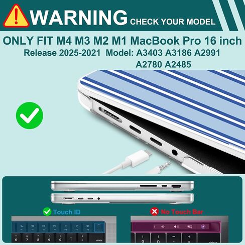 حافظة لجهاز M3 MacBook Pro 16 بوصة 2023 2021 إصدار A2991/ A2485 A2780 M2 M1 Pro/Max، حافظة صلبة مع غطاء لوحة مفاتيح وواقي لوحة التتبع ومحولين OTG ورائد فضاء وقمر in Kuwait