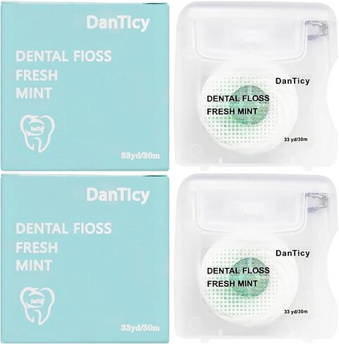 Coconut Oil Dental Floss for Wide Spaces Implants, Bridges, and Braces, Mint, Waxed,Expands (1) in Saudi Arabia