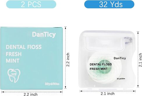 Coconut Oil Dental Floss for Wide Spaces Implants, Bridges, and Braces, Mint, Waxed,Expands (1) in Saudi Arabia