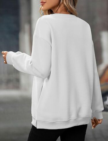 Oversized Crewneck Sweatshirt for Women with Pockets, Cotton Casual Pullover Hoodies Long Sleeve Tops Fall 2025 in Kuwait