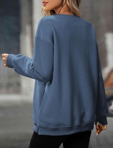 Oversized Crewneck Sweatshirt for Women with Pockets, Cotton Casual Pullover Hoodies Long Sleeve Tops Fall 2025 in Kuwait