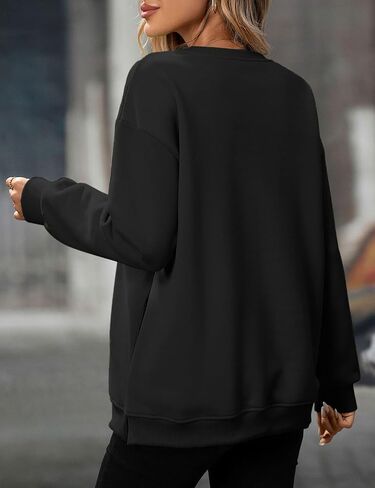 Oversized Crewneck Sweatshirt for Women with Pockets, Cotton Casual Pullover Hoodies Long Sleeve Tops Fall 2025 in Kuwait