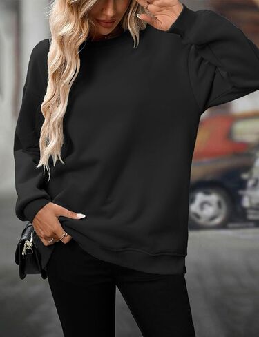 Oversized Crewneck Sweatshirt for Women with Pockets, Cotton Casual Pullover Hoodies Long Sleeve Tops Fall 2025 in Kuwait