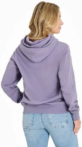 Life is Good. Women's Simple Dog Good Vibes Simply True Fleece Hoodie, Dusk Purple in Saudi Arabia