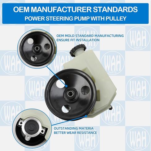 Power Steering Pump With Pulley Compatible With 2002 2003 2004 2005 2006 Jeep Liberty V6 3.7L 20-64610 96-64610 52088710AA in Saudi Arabia