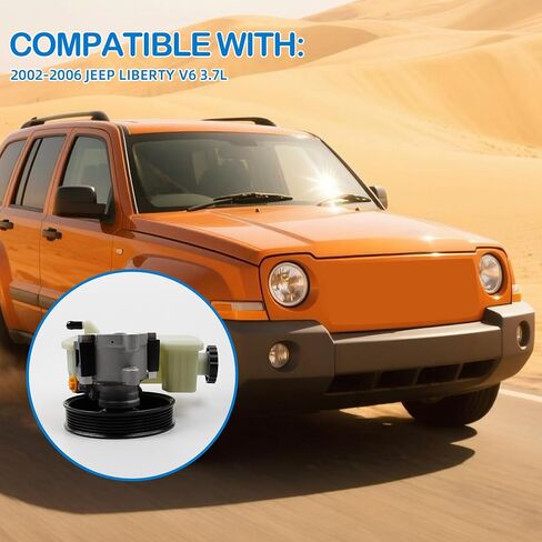 Power Steering Pump With Pulley Compatible With 2002 2003 2004 2005 2006 Jeep Liberty V6 3.7L 20-64610 96-64610 52088710AA in Saudi Arabia
