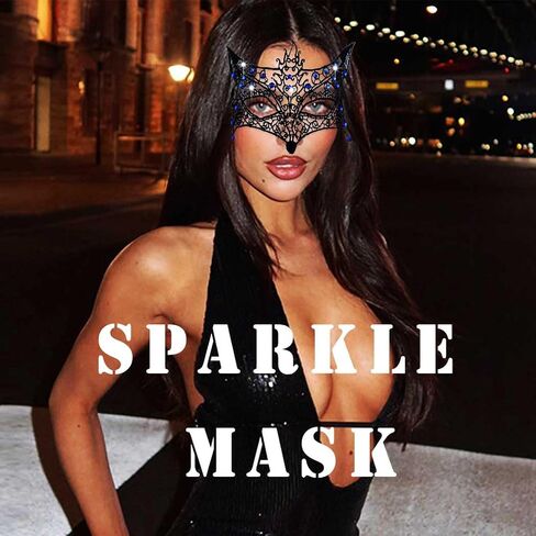 Masquerade Lace Mask for Women Fox Eye Masks Black Face Mask for Party Halloween Cosplay in Kuwait