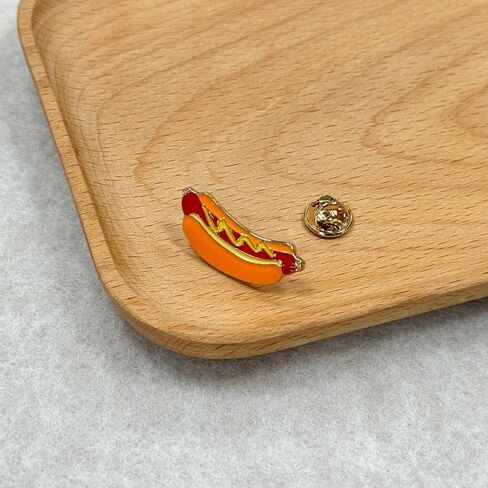 Hot Dog Cartoon Finamel Pins Brooch Brooch Brooch Lapel Pin Pin Cute Metal Brooch Pinsories Decoration for Girls Boys Women Clothes Backpacks Decor in Kuwait