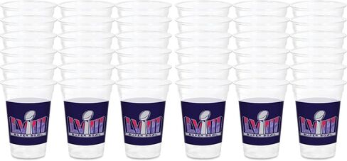 Amscan Super Bowl LVIII Reusable Multicolor Plastic Cups-16oz, Set of 25 Cups, 16 Oz in Saudi Arabia