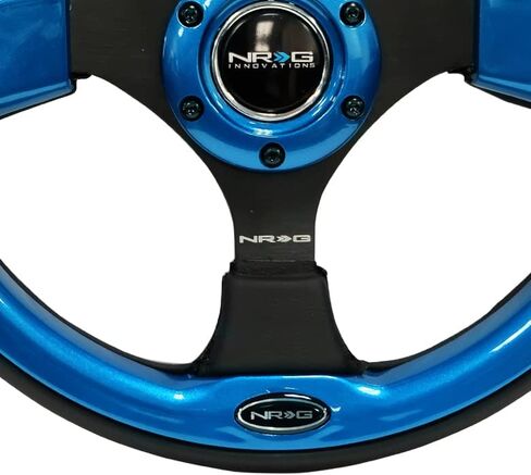 NRG Innovations NRG-RST-001BL Reinforced Steering Wheel- 320mm Sport Steering Wheel with Black Leather/Blue Molded Trim in Saudi Arabia
