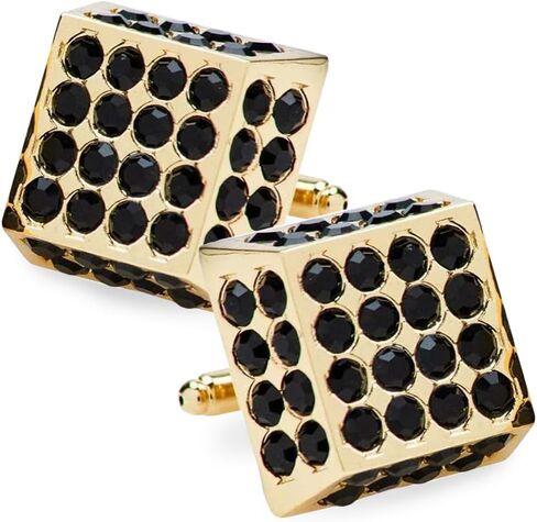 Large Square Studded Colored Crystal Cuff Links for Men – Tuxedo Suit Accessories, Cufflinks for Men in Saudi Arabia
