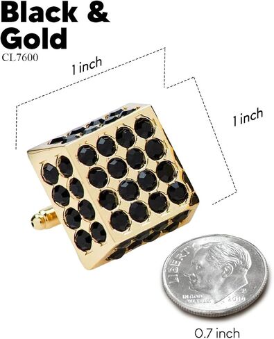 Large Square Studded Colored Crystal Cuff Links for Men – Tuxedo Suit Accessories, Cufflinks for Men in Saudi Arabia