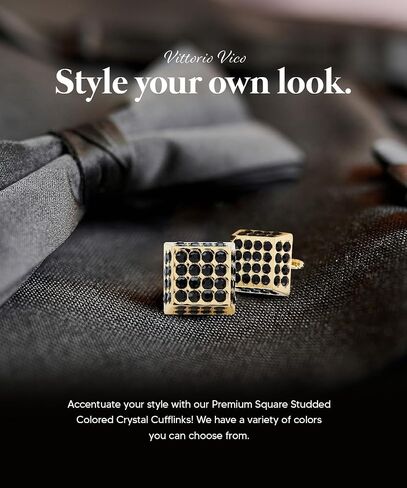 Large Square Studded Colored Crystal Cuff Links for Men – Tuxedo Suit Accessories, Cufflinks for Men in Saudi Arabia