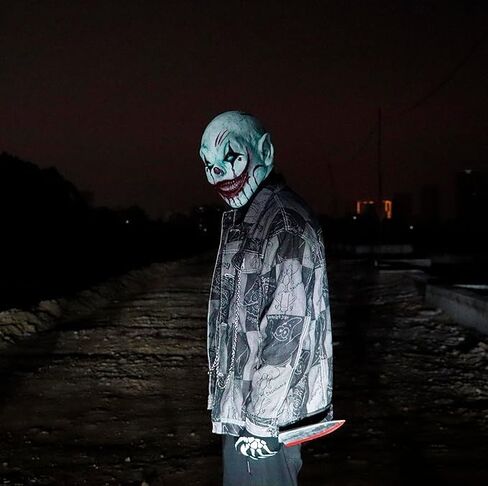 Scary Halloween Terrifier Clown Mask Creepy Killer Joker Half Face Mask Horror Art the Clown Mask with Hats in Saudi Arabia