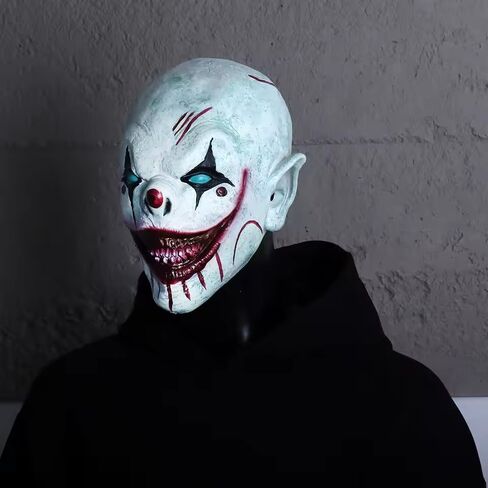 Scary Halloween Terrifier Clown Mask Creepy Killer Joker Half Face Mask Horror Art the Clown Mask with Hats in Saudi Arabia