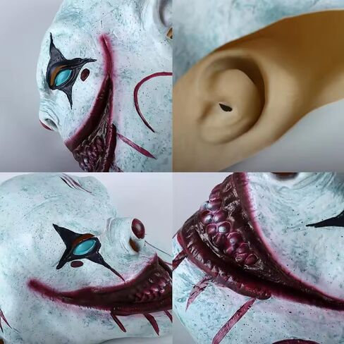 Scary Halloween Terrifier Clown Mask Creepy Killer Joker Half Face Mask Horror Art the Clown Mask with Hats in Saudi Arabia