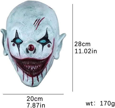 Scary Halloween Terrifier Clown Mask Creepy Killer Joker Half Face Mask Horror Art the Clown Mask with Hats in Saudi Arabia