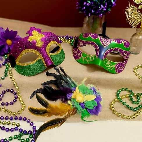 Masquerade Masks for Women with Feathers, Venetian Eyemask for Party Mardi Gras Halloween Cosplay Prom Christmas in Saudi Arabia