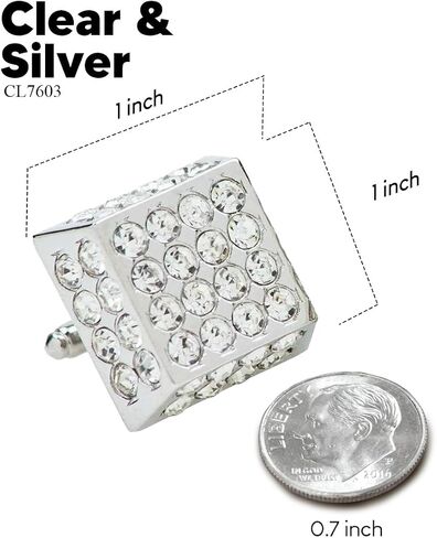 Large Square Studded Colored Crystal Cuff Links for Men – Tuxedo Suit Accessories, Cufflinks for Men in Saudi Arabia