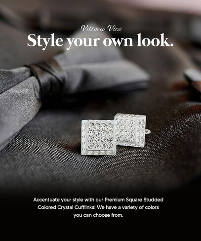 Large Square Studded Colored Crystal Cuff Links for Men – Tuxedo Suit Accessories, Cufflinks for Men in Saudi Arabia