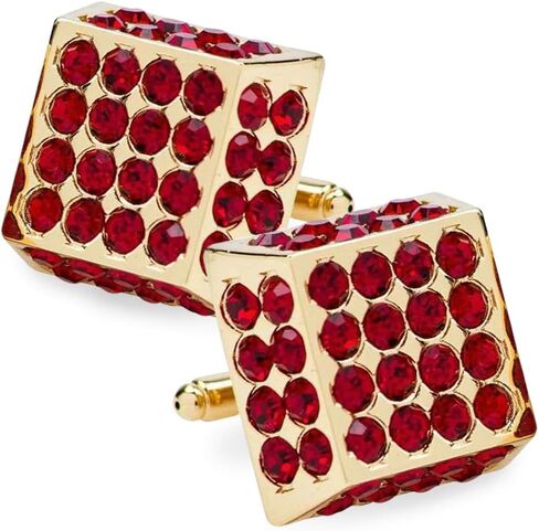 Large Square Studded Colored Crystal Cuff Links for Men – Tuxedo Suit Accessories, Cufflinks for Men in Saudi Arabia