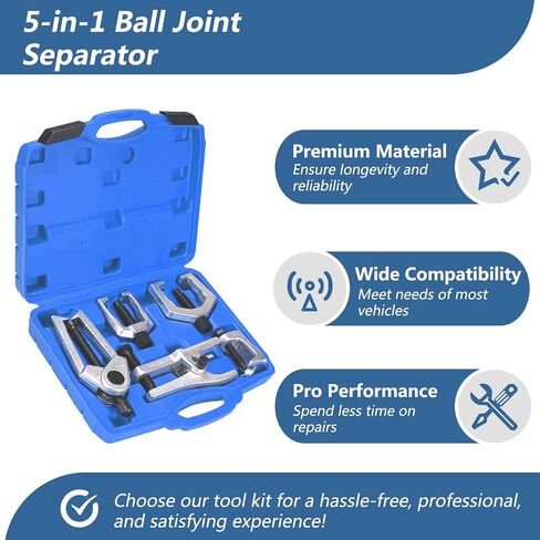 Splitter Removal Kit, Pitman Arm Puller, 5-in-1 Ball Joint Separator, Tie Rod End Removal Tool Set for Front End Service in Saudi Arabia