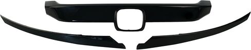 PartsFlow 3PCS Front Bumper Grille Factory Style Grill Glossy Black With Trim For 2016 2017 2018 Honda Civic HO1200231 JDM in Saudi Arabia
