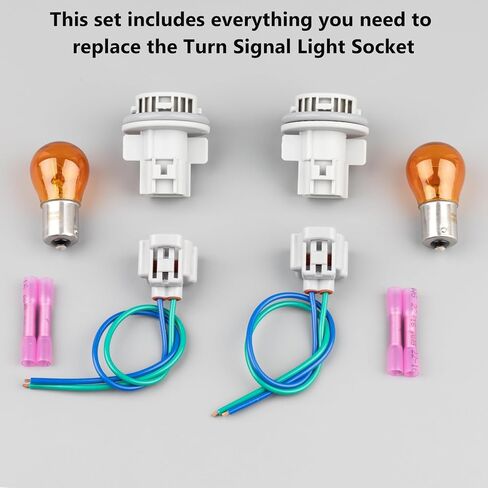 Front Turn Signal Light Socket with Wire Harness Pigtail Connector Fit for Toyota Celica RAV4 Corolla Vios Replace OE 90075-60006 with Light Bulb 2PCS in Saudi Arabia