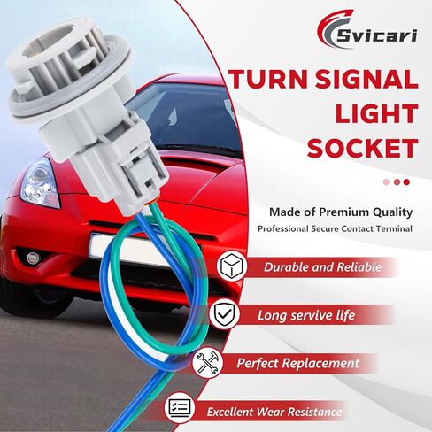 Front Turn Signal Light Socket with Wire Harness Pigtail Connector Fit for Toyota Celica RAV4 Corolla Vios Replace OE 90075-60006 with Light Bulb 2PCS in Saudi Arabia