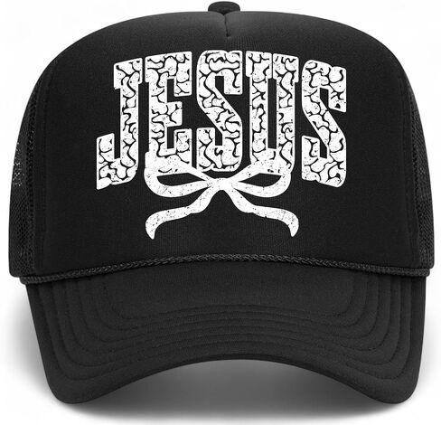 Jesus Bow Vintage Trucker Hat | Premium Adjustable Snapback Baseball Hat for Men & Women in Saudi Arabia
