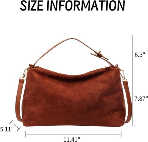 Brown Suede Bags for Women Faux Suede Purse Suede Handbag Suede Tote Bag for Work Office in Kuwait
