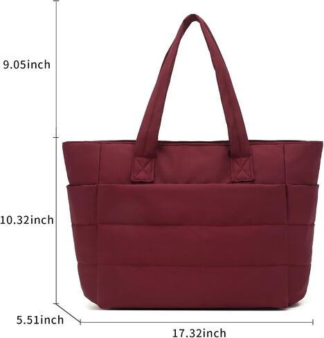 Dreubea Stylish Large Lightweight Puffy Tote Bag for Women- Practical Everyday Carry-All for Work, Travel, Shopping in Kuwait