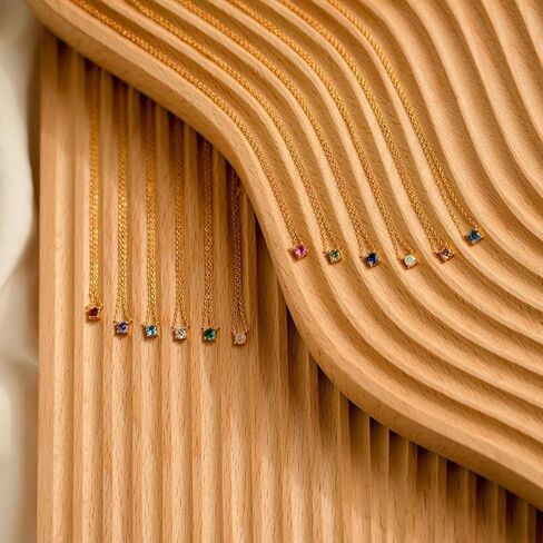 CAITLYNMINIMALIST داينتي 18K الذهب كابل سلسلة جولة واحدة الأحجار الكريمة جوهرة قلادة للنساء مجوهرات هدية لها in Saudi Arabia