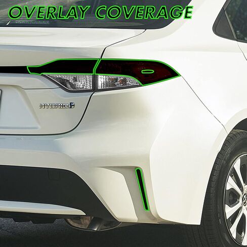 SlickMod PreCut Vinyl Smoke Tint for 2020-2021 Toyota Corolla Sedan Tail Light & Reflector (1. Full Taillight, 20 Percent Dark Smoke) in Saudi Arabia
