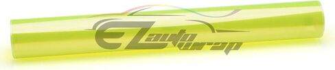 مجموعة أدوات مجانية من EZAUTO WRAP مقاس 12 بوصة × 36 بوصة (1FT × 3FT) مصباح أمامي أصفر نيون لامع وضوء ضبابي وعلامة جانبية من الفينيل ذاتية اللصق in Saudi Arabia