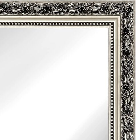 Vintage Bathroom Mirrors for Wall, Rectangle Silver Frame Wall Mounted Mirror Vertical or Horizontal Hanging for Living Room, Bedroom (32" X 24" Silver) in Saudi Arabia