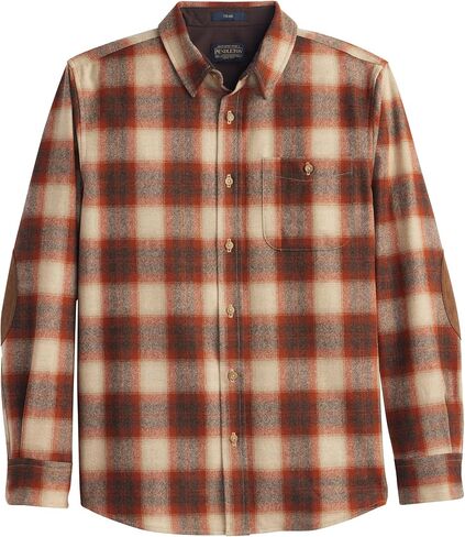 Pendleton Trail Shirt, 100% Wool, Long Sleeve Shirt for Men, Soft, Breathable with Two Pockets and Ultrasuede® Elbow Patches in Saudi Arabia