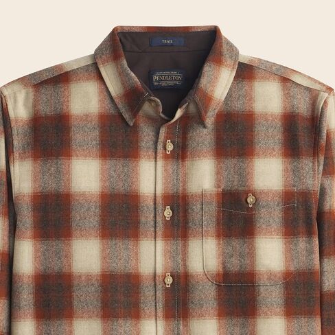 Pendleton Trail Shirt, 100% Wool, Long Sleeve Shirt for Men, Soft, Breathable with Two Pockets and Ultrasuede® Elbow Patches in Saudi Arabia