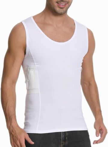 Conceal Carry Shirts Men - Everyday Concealed Carry Tank Top, Compression Bottom Shirts, Suitable for Small, Compact Personal Gear in Saudi Arabia