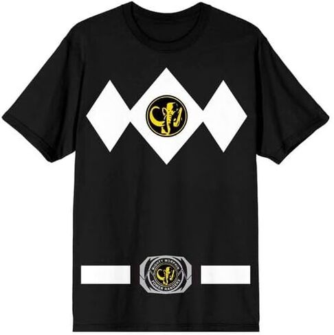 Power Rangers Ranger Men's Black Crew Neck Short Sleeve Cosplay Tee in Kuwait